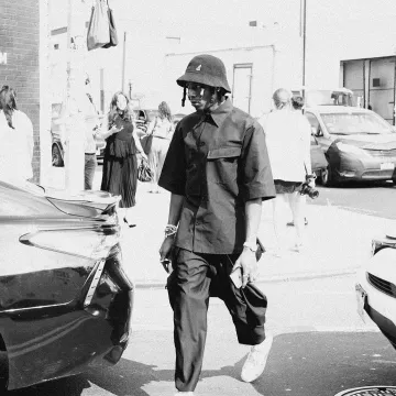 The shirt grey oversize Phillip Lim worn by Joey Bada$$ on the account Instagram of @joeybadass 