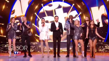 The boots thigh-high boots beige Karine Ferri on Dancing with the Stars