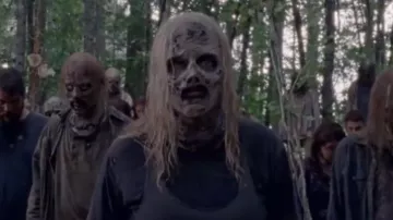 The mask zombie skin of Alpha (Samantha Morton) in The Walking Dead Season 10
