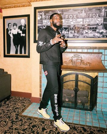 Palm Angels Black Den­im Jack­et of Gucci Mane on the Instagram account @laflare1017