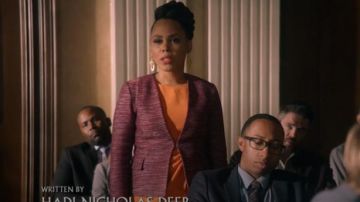 St. John Purple Plunging V-Neck Ombre Ribbon Tweed Jacket worn by Tegan Price (Amirah Vann) in How to Get Away with Murder Season 6 Episode 8