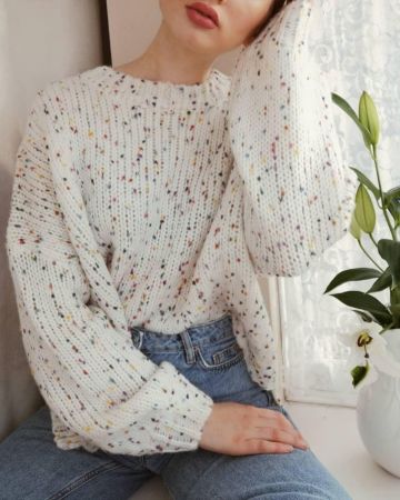 White Knit Jumper de Abi Milner en la cuenta de Instagram @abigail_janine