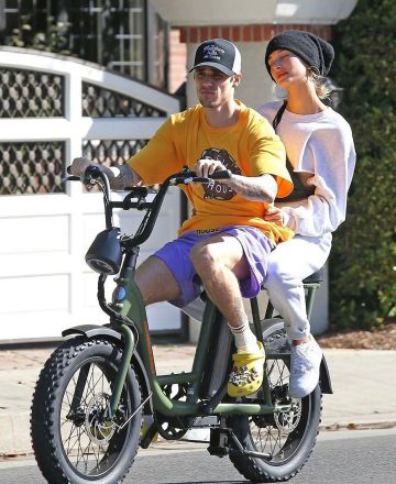 Joah Brown Empire Joggers worn by Hailey Baldwin Los Angeles November 16, 2019