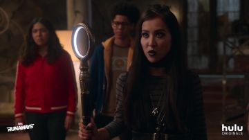 Long Sleeve Stripe Tees Round Neck Tank Tops worn by Nico Minoru (Lyrica Okano) in Marvel's Runaways (S03)