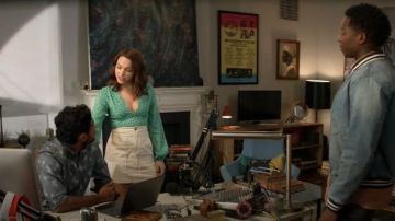 H&M Cream Corduroy Skirt worn by Cara Bloom (Violett Beane) in God Friended Me Season 2 Episode 8