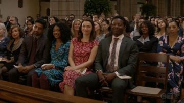 Ganni Wrap Blue Floral Dress worn by Ali Finer (Javicia Leslie) in God Friended Me Season 2 Episode 8