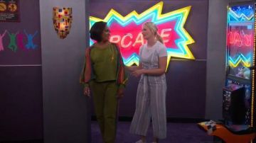 Aviator Nation Green Stripe Sweatpants worn by Tina (Tichina Arnold) in The Neighborhood Season 02 Episode 08