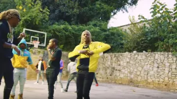 Givenchy Yellow and Black multi-zip jacket worn by Lil Durk in Last Name Official Music Video by Future feat. Lil Durk