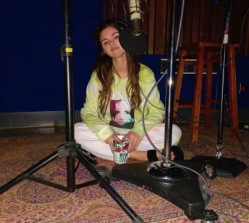 Selena Gomez Lose You To Love Me Tie Dye Long Sleeve worn by Selena Gomez Instagram November 16, 2019