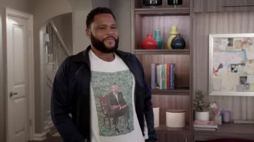 Chaqueta G-Star Raw Navy Track usada por Andre 'Dre' Johnson (Anthony Anderson) en negro Temporada 06 Episodio 08