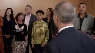 Abercrombie Yellow Gingam Check Shirt worn by Miles Brown in black-ish Season 06 Episode 08