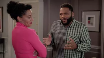 Ovadia & Sons Camisa mixta a cuadros usada por Andre 'Dre' Johnson (Anthony Anderson) en negro Temporada 06 Episodio 08