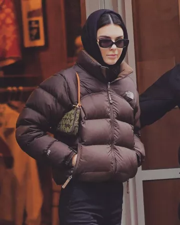 The North Face Puffer Jacket worn by Kendall Jenner New York City November 22, 2019