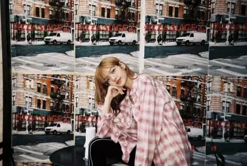 La chemise à carreaux roses de Lisa sur le compte Instagram de @lalalalisa_m