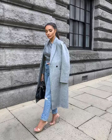 Public desire Per­spex High Heels In Clear Nude of Paige on the Instagram account @paigekh