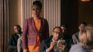 St. John Purple Tweed Jacket worn by Tegan Price (Amirah Vann) in How to Get Away with Murder Season 06 Episode 08