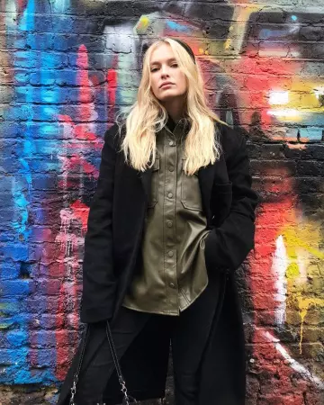 Jacket black oversize Camille Razat account on the Instagram of @camillerazat