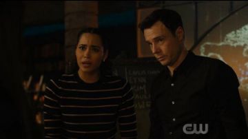 Vince Navy STriped Sweaters worn by Macy Vaughn (Madeleine Mantock) in Charmed Season 02 Episode 07