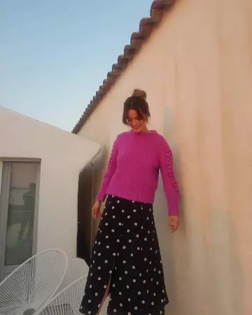 Skirt black polka dot by Emma Mackey on the account Instagram of @emmatmackey