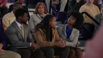 Alexander Wang Black and White Tweed Jack­et worn by Briana Johnson (MaameYaa Boafo) in Bluff City Law Season01 Episode09