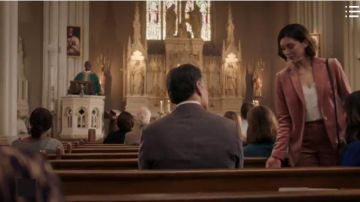 L'Agence White Flo­ral Silk Camisole worn by Sydney Strait (Caitlin McGee) in Bluff City Law Season01 Episode09
