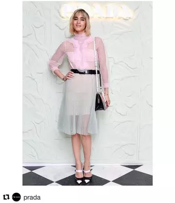Shirt pink tulle Sofia Boutella on the account Instagram of @sofisia7