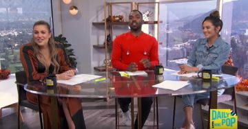 Bcbgmaxazria Col­or Block Long Dress worn by Carissa Loethen Culiner on E! News November 25, 2019