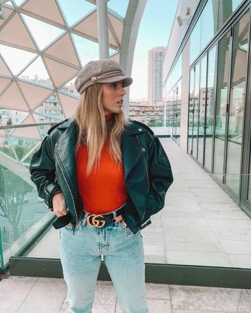 The black belt GG Gucci worn by Manon Quadratus account on the Instagram of @manonquadratus