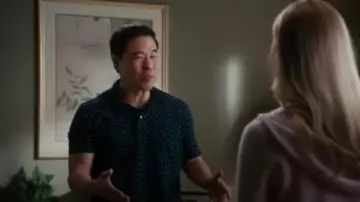 Brooks Brothers Blue Original Fit Printed Paisley Polo Shirt worn by Louis Huang (Randall Park) in Fresh Off the Boat Season 6 Episode 8