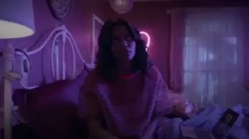 Eckhaus Latta Red Striped Sheer Top worn by Jennifer Pierce (China Anne McClain) in Black Lightning Season 3 Episode 7