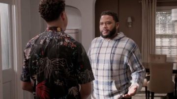 R13 Plaid à Capuche Pull porté par Andre "Dre' Johnson (Anthony Anderson), en black-ish Saison 6 Épisode 9