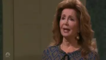 Kobi halperin Sofia Blouse worn by Maggie Horton (Suzanne Rogers) as seen on Days of Our Lives November 27, 2019