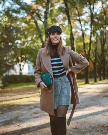 Long brown coat worn by Milo on the account Instagram of @milovelyblog