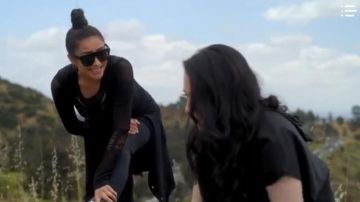 Alo Yoga Black Mesh Crop Top worn by Stella Cole (Shay Mitchell) in Dollface Season01 Episode04