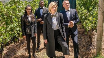The long coat of The Doctor (Jodie Whittaker) in season 12 of Doctor Who