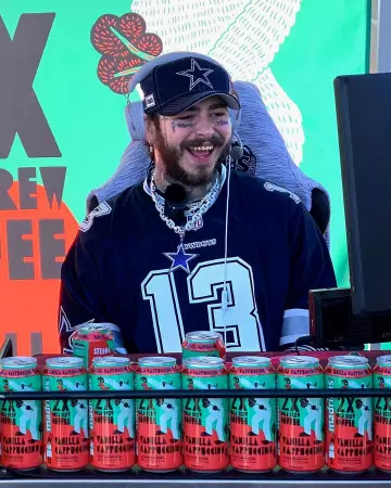 New Era Blue Dallas Cowboys Mens Navy On-Field Sideline Road 9Fifty Cap of Post Malone on the Instagram account @postmalone