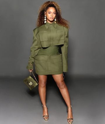 Balmain Froncé Mélange de Laine Chemisier porté par Beyoncé Knowles Reine & Slim Premiere 15 novembre 2019