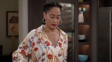 Rachel Comey Fleur de Cactus de Soie Fracasser Ceinturée Robe Fourreau en Multi porté par arc-en-ciel Johnson (Tracee Ellis Ross), en black-ish Saison 6 épisode 7