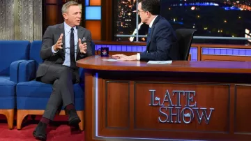 Crockett and Jones Black Molton Suede Chukka Boots worn by Daniel Craig at The Late Show with Stephen Colbert November 22, 2019