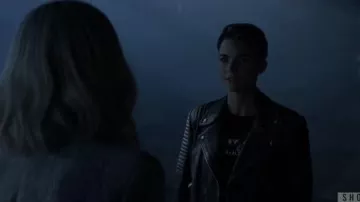 AllSaints Noir Biker Cuir de la Veste portée par Kate Kane (Ruby Rose) dans la Batwoman Saison 01 Episode 08
