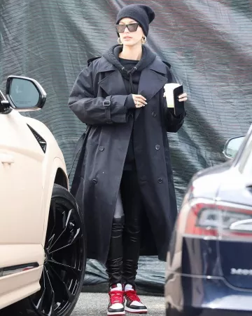 Nike Air Jordan 1 Retro Sneakers worn by  Hailey Bieber Hollywood December 1, 2019