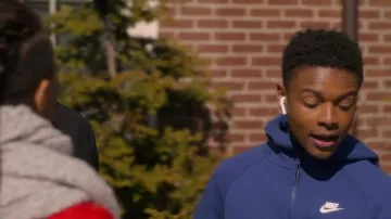 Nike blue hoodie worn by Jamal Williams (Amarr M. Wooten) in Holiday Rush