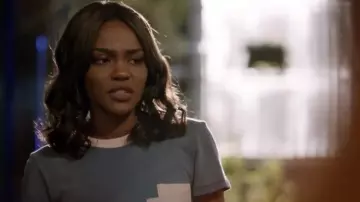 Current/Elliott Blue The Desert Days Double Pocket Tee worn by Jennifer Pierce (China Anne McClain) in Black Lightning Season 3 Episode 8