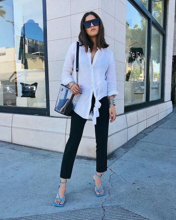Noir Pantalon en Cady de Paola Alberdi sur l'Instagram account @paolaalberdi