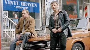 Pea Coat Black Real Sheepskin Leather Jacket worn by Sam Tyler (John Simm) in Life on Mars (Season 1)