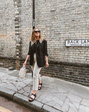 Black Wool Oversized Blazer of Alix on the Instagram account @icovetthee