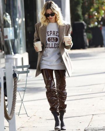 Celine Black Cat Eye Sunglasses worn by Hailey Baldwin Los Angeles December 5, 2019