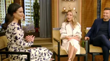 Brock Collection Flo­ral Top worn by Lea Michele on LIVE with Kelly and Ryan December 5, 2019