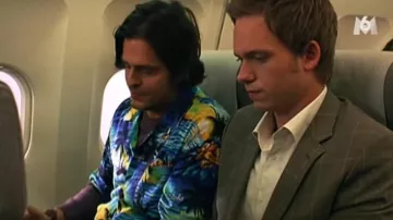 Jacket grey plaid Seth (Patrick J. Adams) in The Christmas Lover
