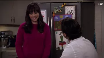 Rag & Bone Pink Wool-Blend Pullover worn by Joy Quinn (Elizabeth Ho) in Merry Happy Whatever Season01 Episode07